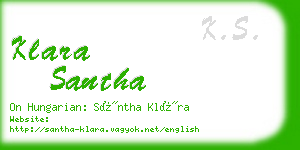 klara santha business card